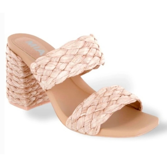MIA TESI-BRAIDED WOVEN SLIP ON DOUBLE STRAP SANDALS - Picture 1 of 8
